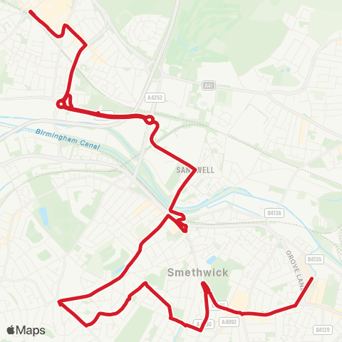 National Express West Midlands W Bromwich Bus Sta - Midland Met Hosp map