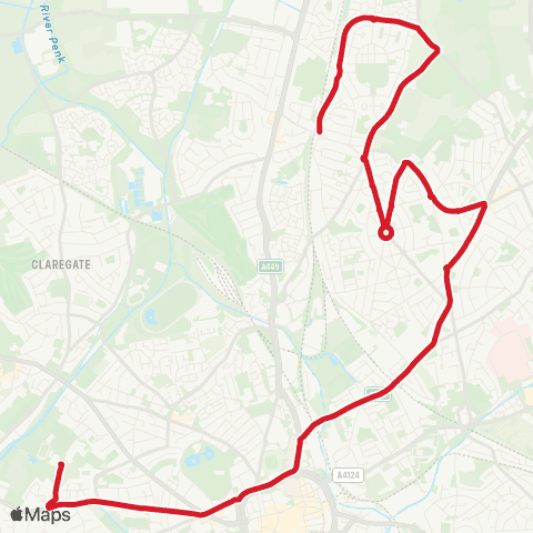 National Express West Midlands Compton Park Schools - Elston Hall Lane map
