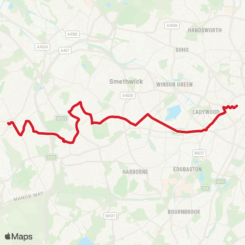 National Express West Midlands Payne St - Colmore Row map