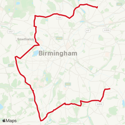 National Express West Midlands Ednam Rd - Newport St map