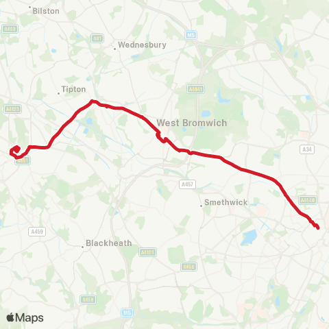 National Express West Midlands W Bromwich Bus Station - Colmore Circus map