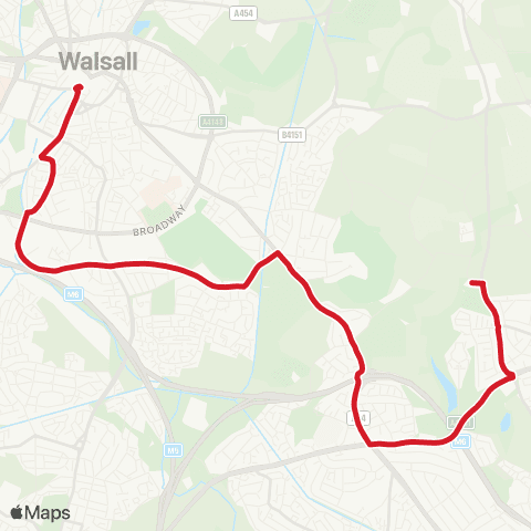 National Express West Midlands Barr Beacon School - Newport St map