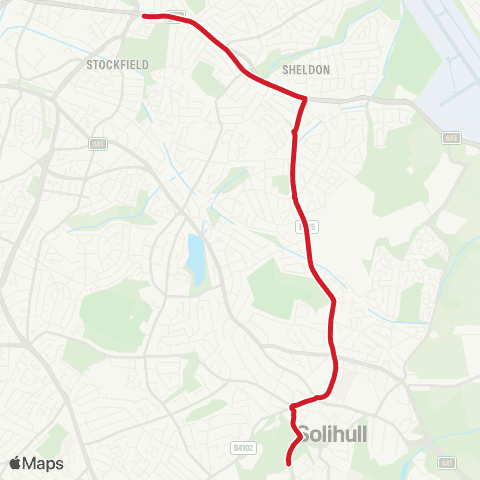 National Express West Midlands Whitefields Road - Swan Shopping Centre map