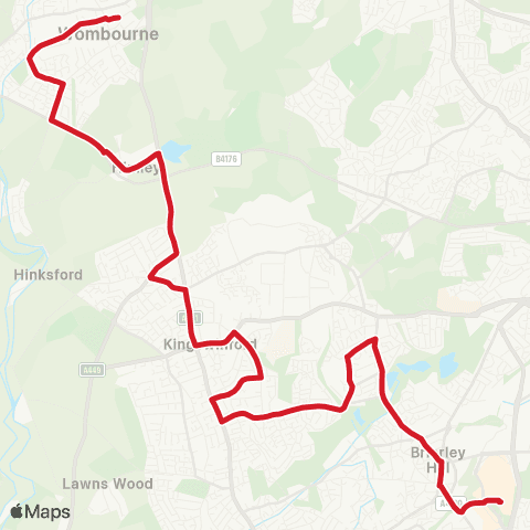 National Express West Midlands St. Benedict's Church - Merry Hill Bus Sta map