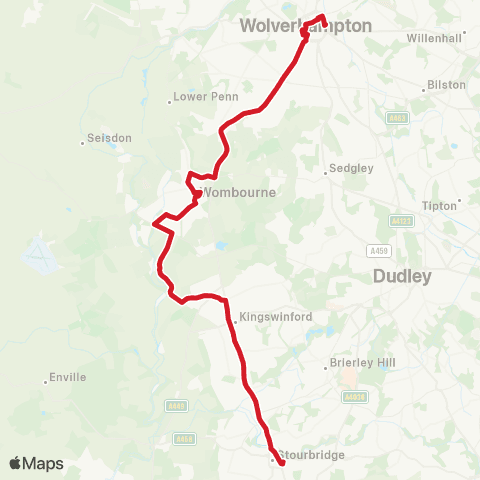National Express West Midlands Markets - Green Lane map