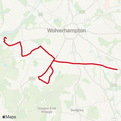 National Express West Midlands Smestow Comp School - Hickman Rd map