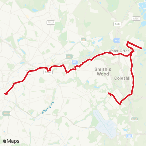 National Express West Midlands Chelmsley Interchange - Dale End map