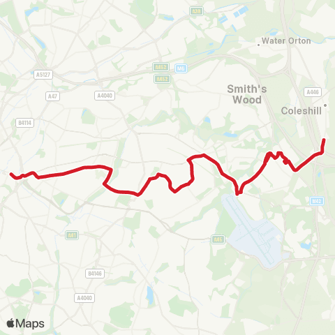 National Express West Midlands Coleshill School - Croft Rd map