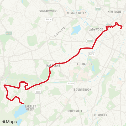 National Express West Midlands Bus Mall - Newman University map