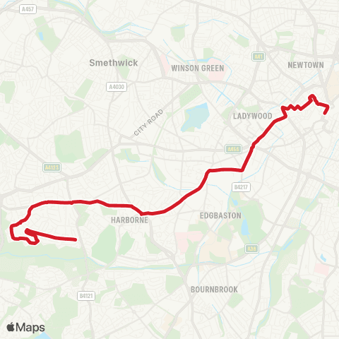 National Express West Midlands Bus Mall - Dufton Road map