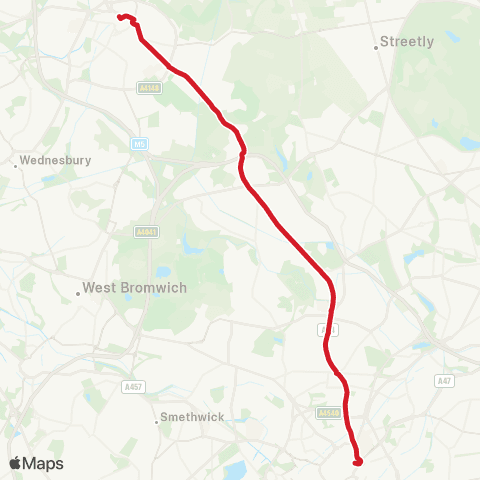 National Express West Midlands Dale End - Walsall Bus Station map