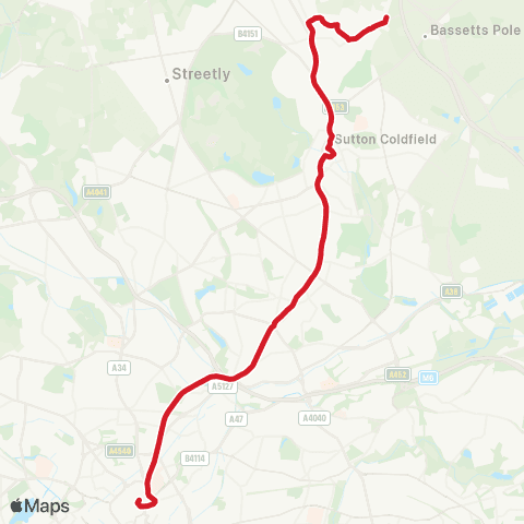 National Express West Midlands Roughley Farm - The Square Peg map
