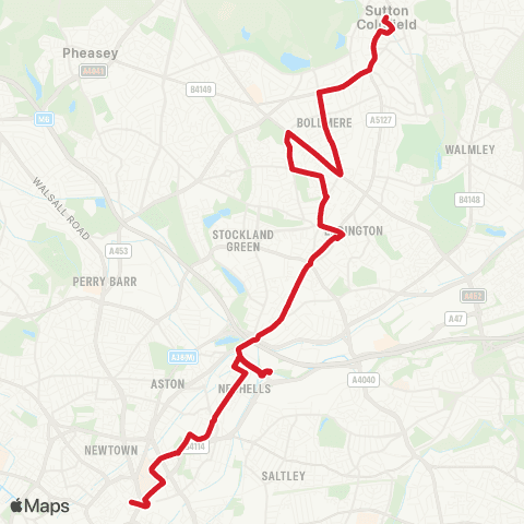 National Express West Midlands Old Square - Gracechurch Centre map