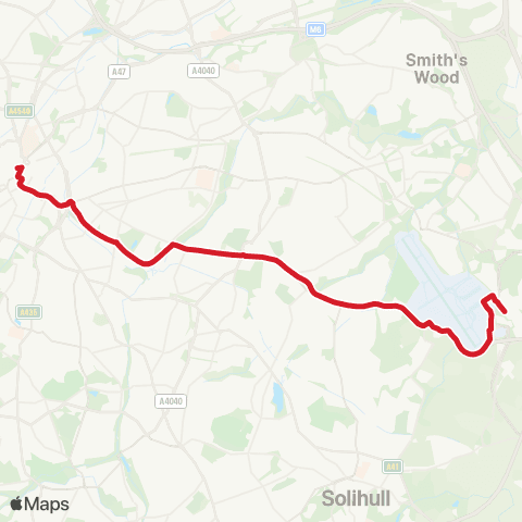 National Express West Midlands Dale House - Birmingham International Sta map