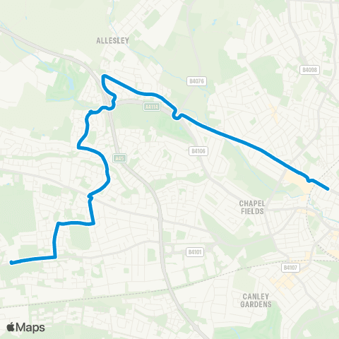 National Express Coventry West Coventry Academy - Meriden St map