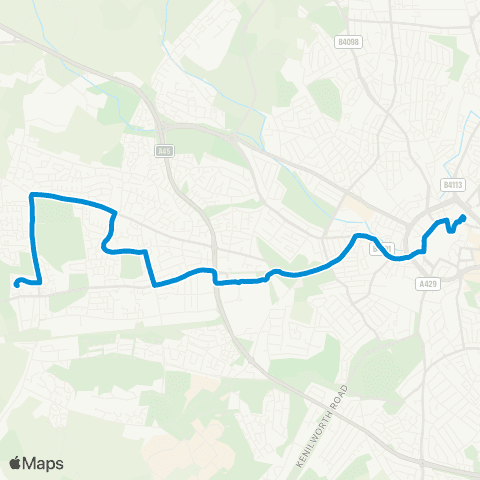 National Express Coventry Pool Meadow Bus Sta - Tanyard Farm Terminus map