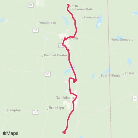NECTD Thompson Public Library-Wauregan Post Office map