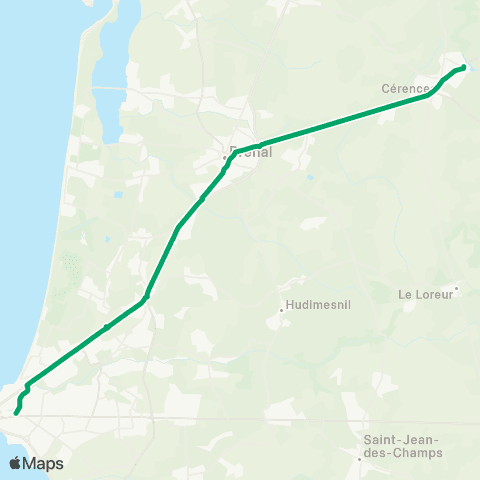 Néva CÉRENCES Square de la Gare <> GRANVILLE Gare map