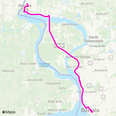 NFTA Buffalo-Niagara Falls Express map