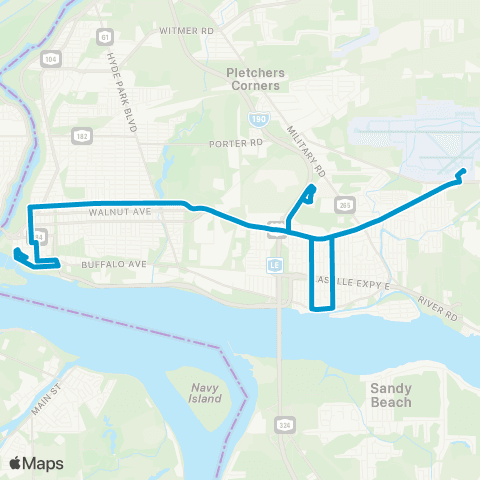 NFTA Niagara Falls Trolley map
