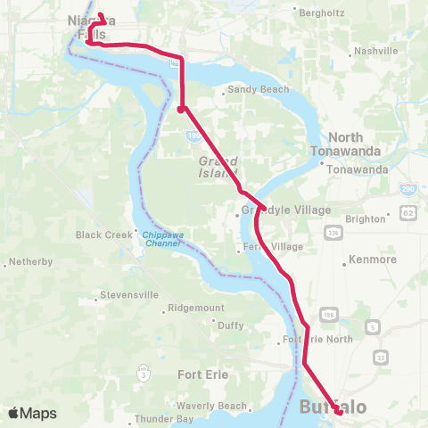 NFTA Buffalo-Niagara Falls map