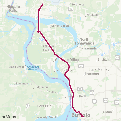 NFTA Niagara Falls Express map