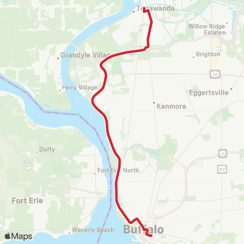 NFTA Tonawanda Express map