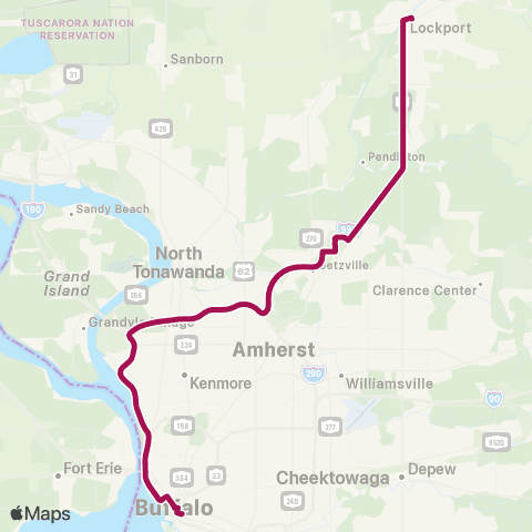 NFTA Lockport Express map
