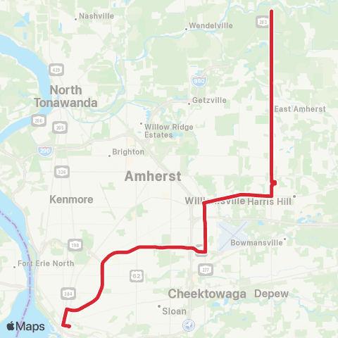 NFTA Williamsville Express map