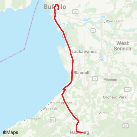 NFTA Hamburg Express map