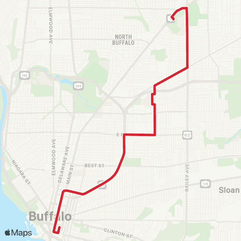 NFTA Eastside Express map