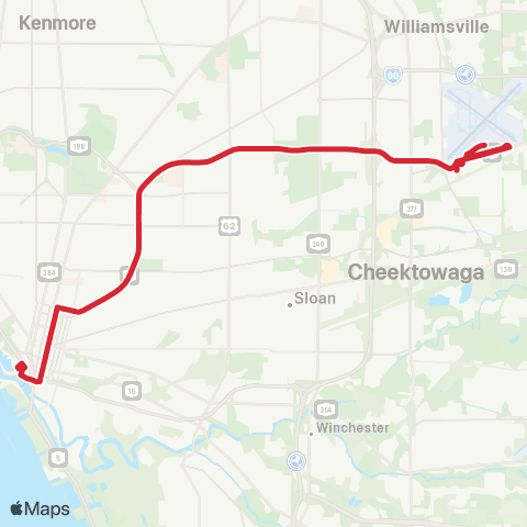 NFTA Cheektowaga Express map
