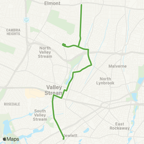 NICE Bus Elmont Flexi Shuttle map