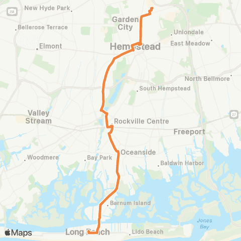 NICE Bus Woodfield Rd / Long Beach Rd map