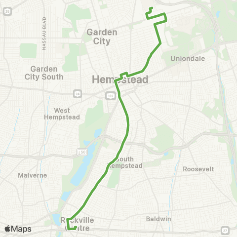 NICE Bus Hempstead Av / Franklin St map