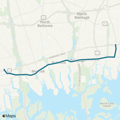 NICE Bus Merrick Rd map