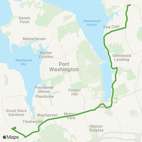 NICE Bus Northern Bl / Shore Rd map