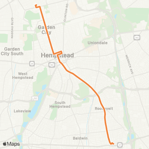 NICE Bus Nassau Rd / Franklin Av map