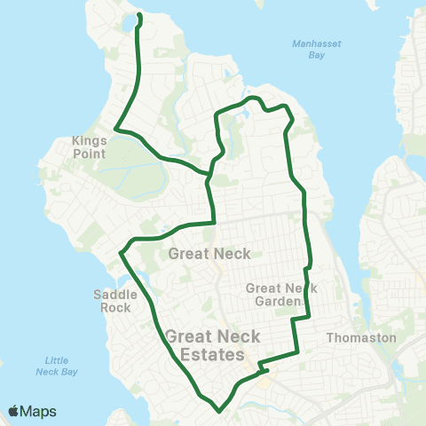 NICE Bus Great Neck Loop map