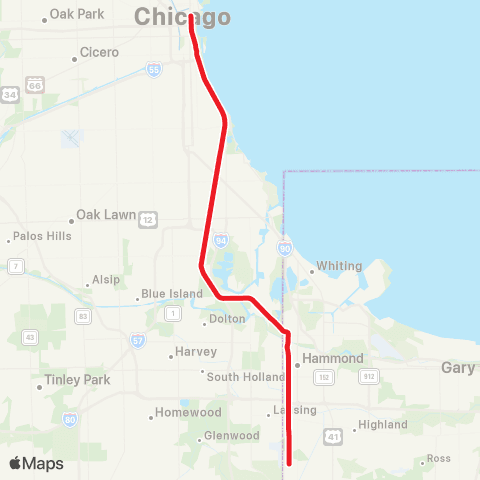 South Shore Line Monon Corridor map
