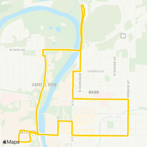 Nite Ride Route 1 map