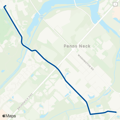 NJ Transit Princeton Rail Shuttle Service map