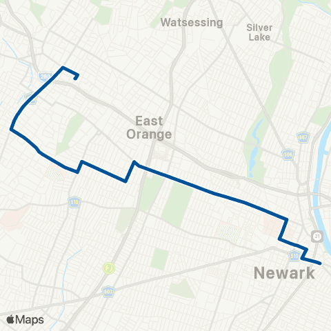 NJ Transit Tremont - Central Av - Newark Penn Sta map