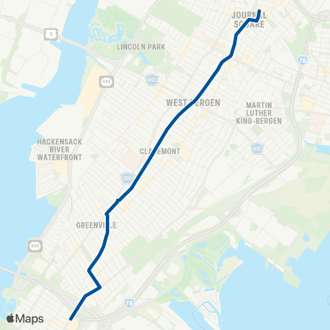 NJ Transit Bergen Avenue map