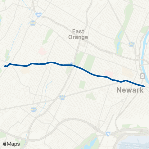 NJ Transit S Orange Avenue - Newark Penn Station map