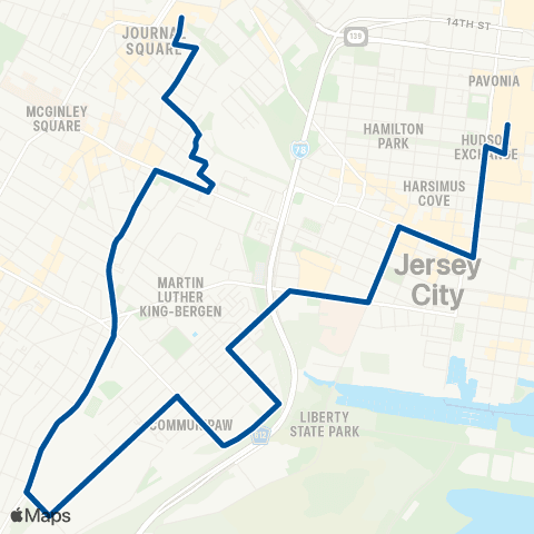 NJ Transit Newport Mall - Journal Square map