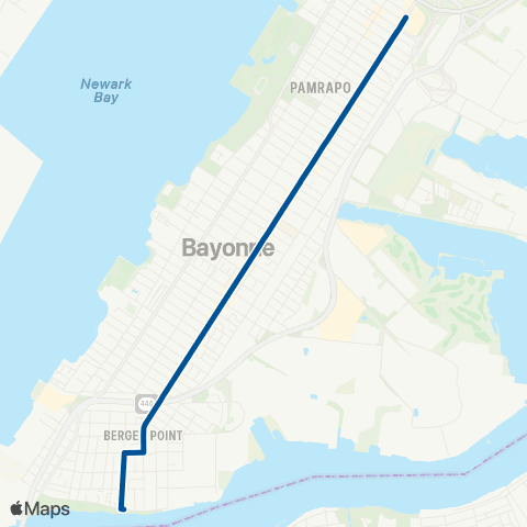 NJ Transit Broadway Bayonne map