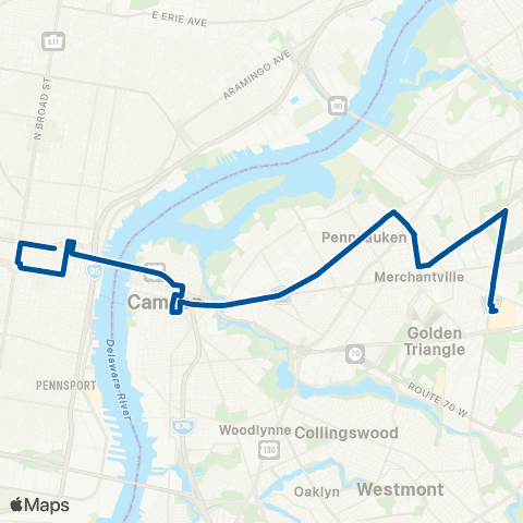 NJ Transit Cherry Hill Mall - Pennsauken - Philadelphia map