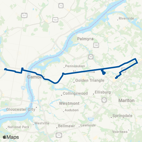 NJ Transit Philadelphia - Moorestown map