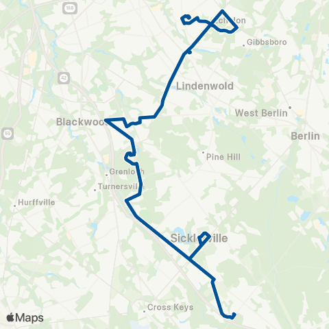 NJ Transit Voorhees Town Ctr-Camden Cty Coll.-Avandale P / R map